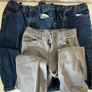 Lot of 3 Boys Cat & Jack Relaxed Straight Jeans size 12